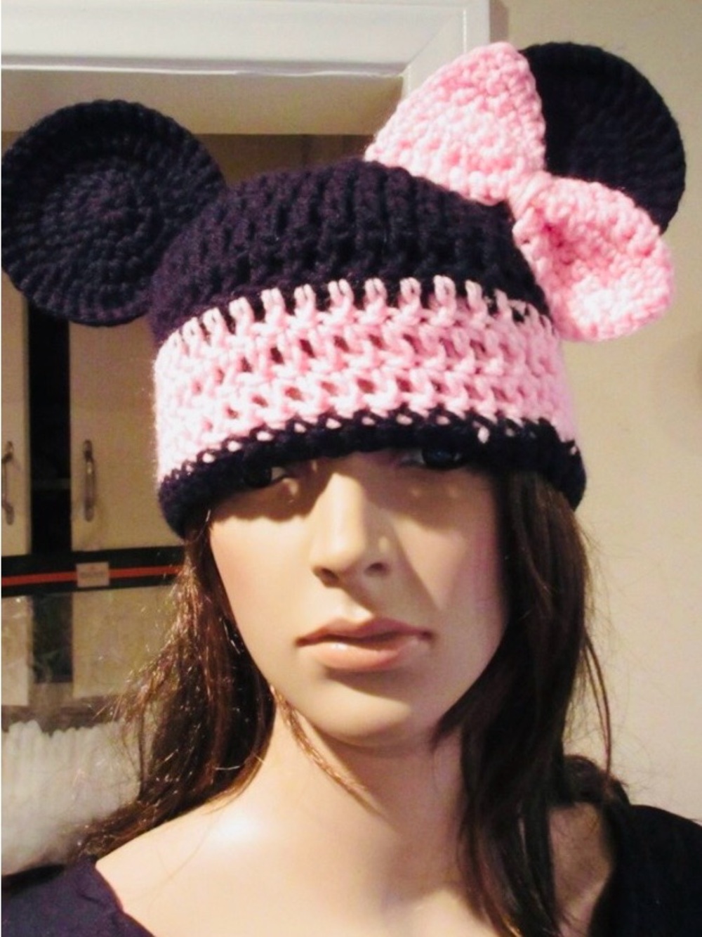 Mickey Mouse Hat Ears Guaranteed to Stay Up Size Teen-Adult Hand Crochet